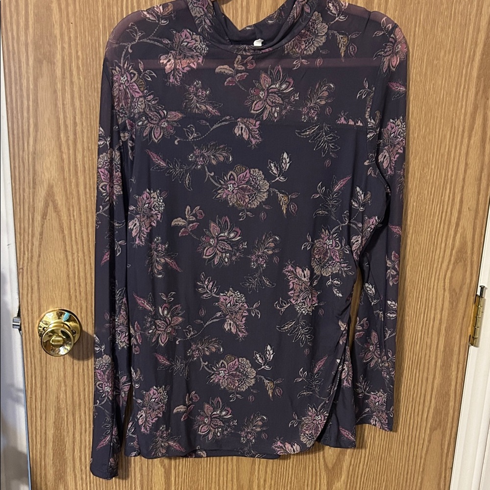 Maurices Dark Floral Long Sleeve Top